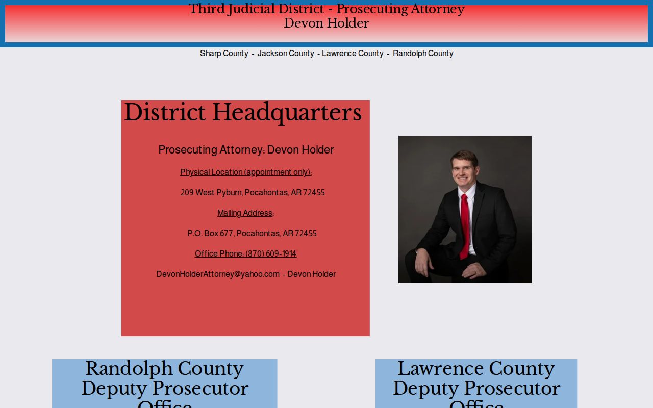 Third Judicial District Prosecuting Attorney website for Sharp County