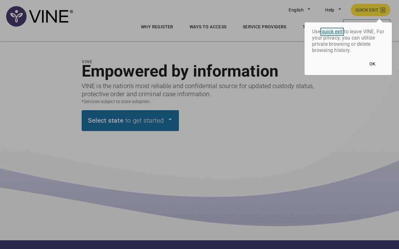 VINELink custody notification interface