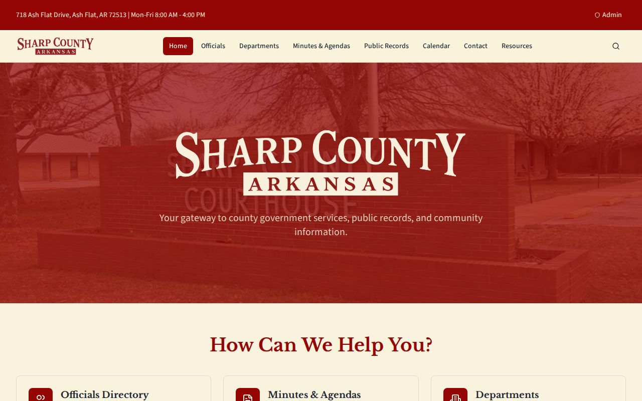 Sharp County criminal history county government homepage